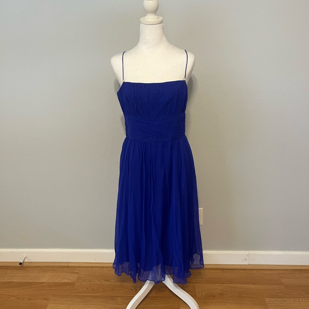 Elegant Blue Spaghetti Strap Dress
